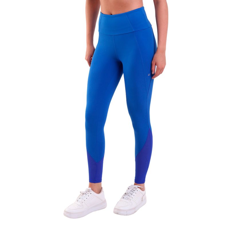 Calça Legging de Alta Compressão Com Cós Largo e Tule