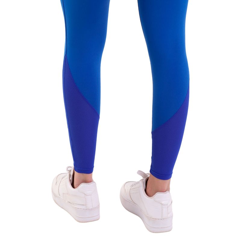 Calça Legging de Alta Compressão Com Cós Largo e Tule