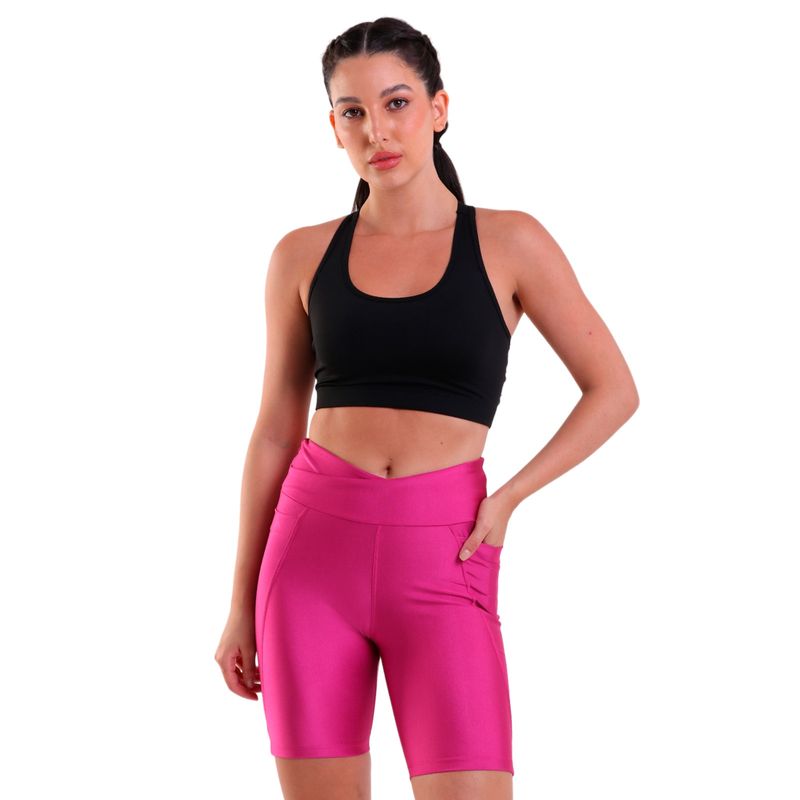 Bermuda Fitness Feminina Cós Transpassado Trilobal