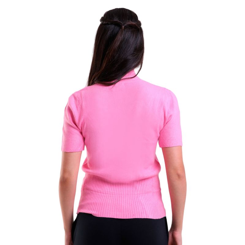 Blusa Feminina Cacharrel Manga Curta com Barra Canelada