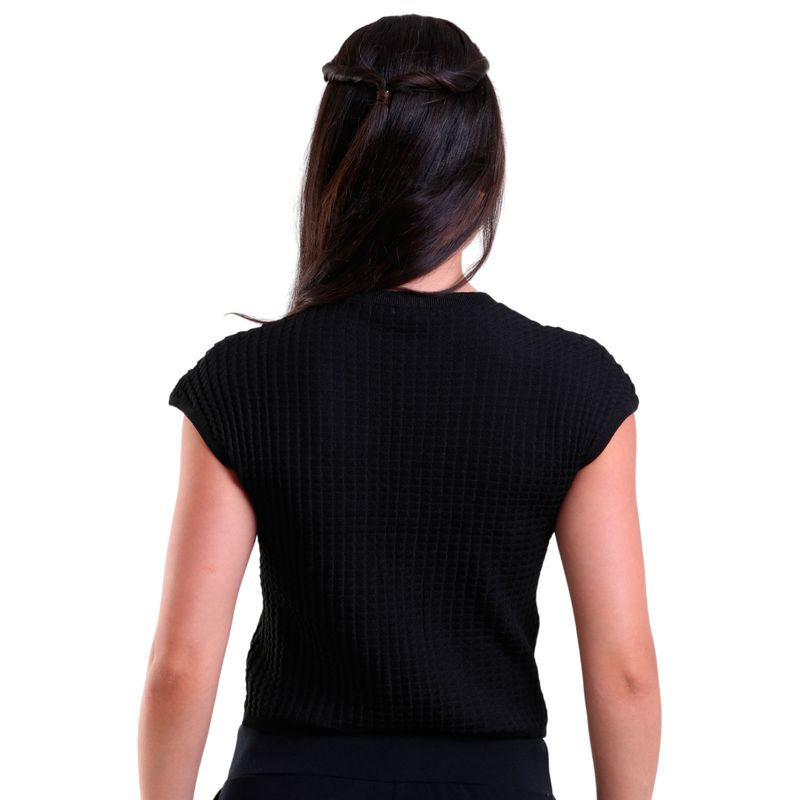 Cropped Feminino Sem Manga Texturizado