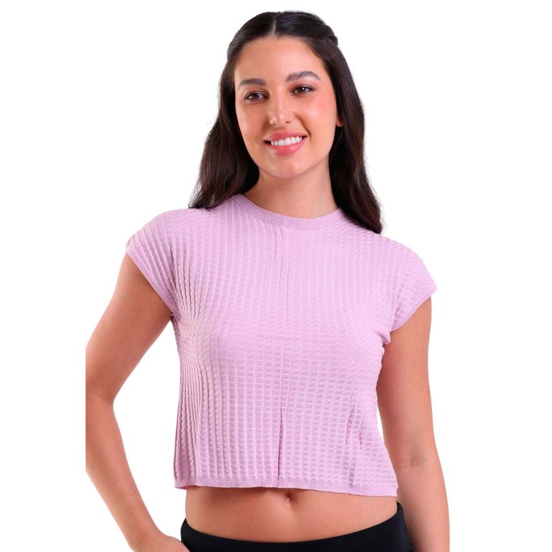 Cropped Feminino Sem Manga Texturizado