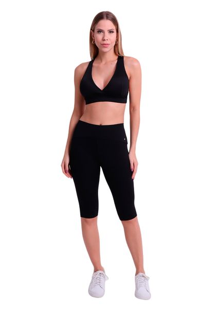 Calça Fitness High Performance Corsário com Cós em Arco