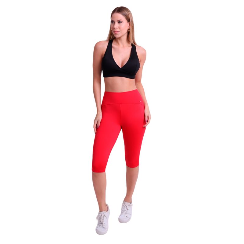 Calça Fitness High Performance Corsário com Cós em Arco