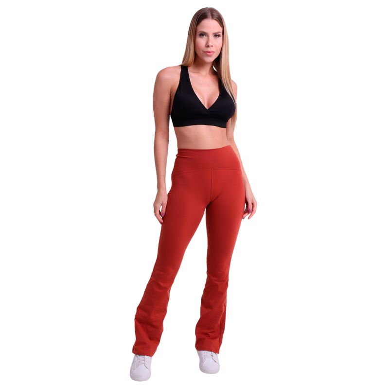 Calça Fitness Flare com Cós em Arco Supplex