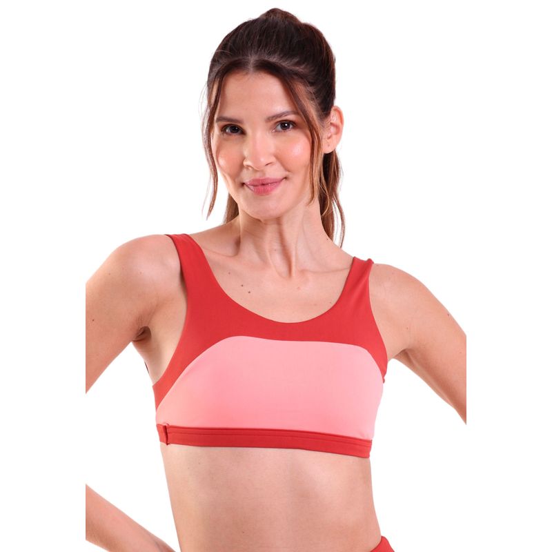 Top Fitness com Recorte Retangular Bicolor