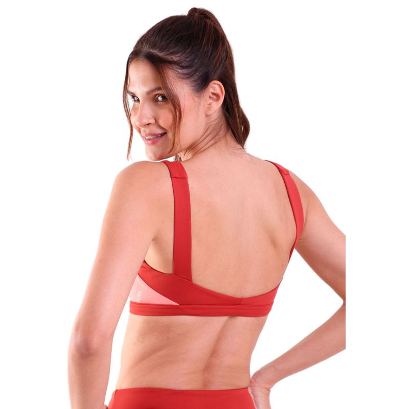 Top Fitness com Recorte Retangular Bicolor