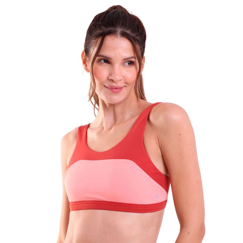 Top Fitness com Recorte Retangular Bicolor