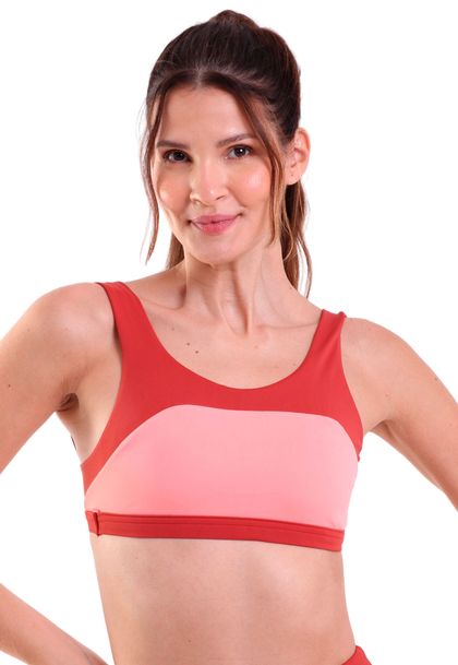 Top Fitness com Recorte Retangular Bicolor
