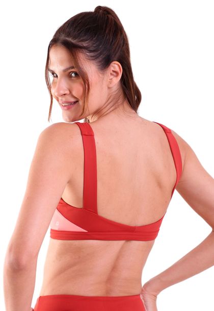 Top Fitness com Recorte Retangular Bicolor