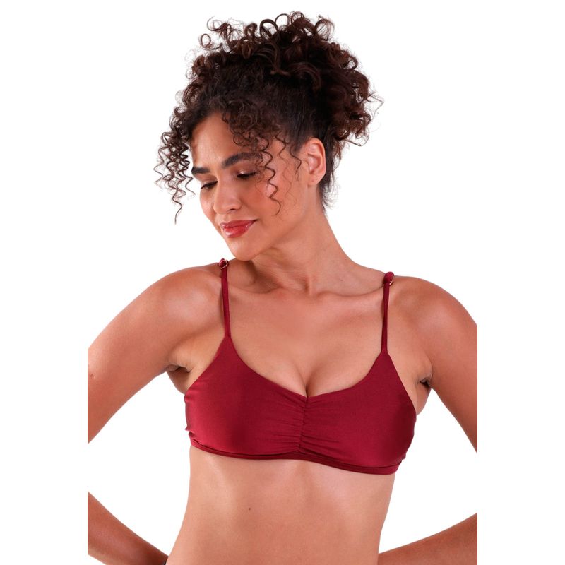 Top Fitness De Alcinha Franzido Trilobal