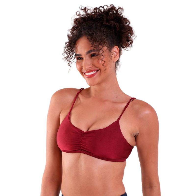 Top Fitness De Alcinha Franzido Trilobal
