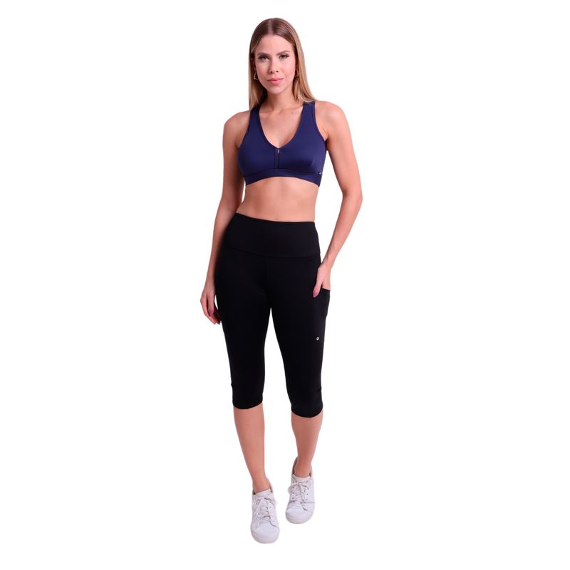 Calça Fitness High Performance Com Recorte e Bolso