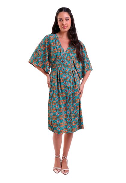 Vestido Fluxy Midi com Pregas Matracas