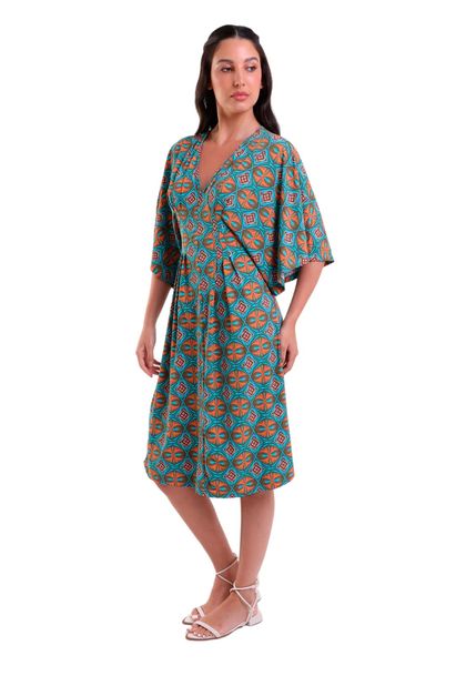 Vestido Fluxy Midi com Pregas Matracas