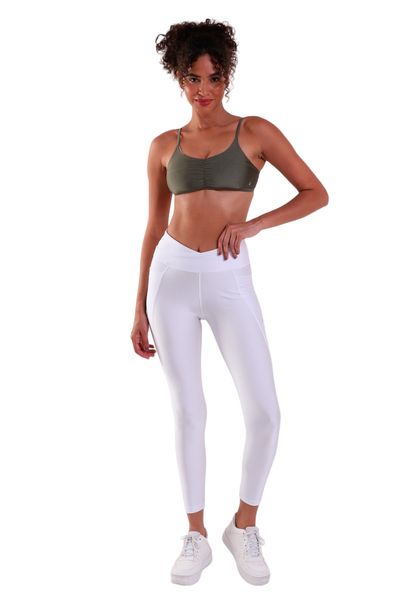Calça Legging Feminina Cós Transpassado e Bolsos Trilobal