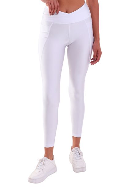 Calça Legging Feminina Cós Transpassado e Bolsos Trilobal