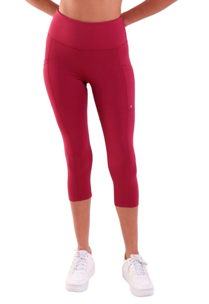 Calça Legging Feminina Capri com Recortes e Bolsos Compress