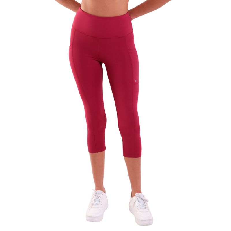 Calça Legging Feminina Capri com Recortes e Bolsos Compress