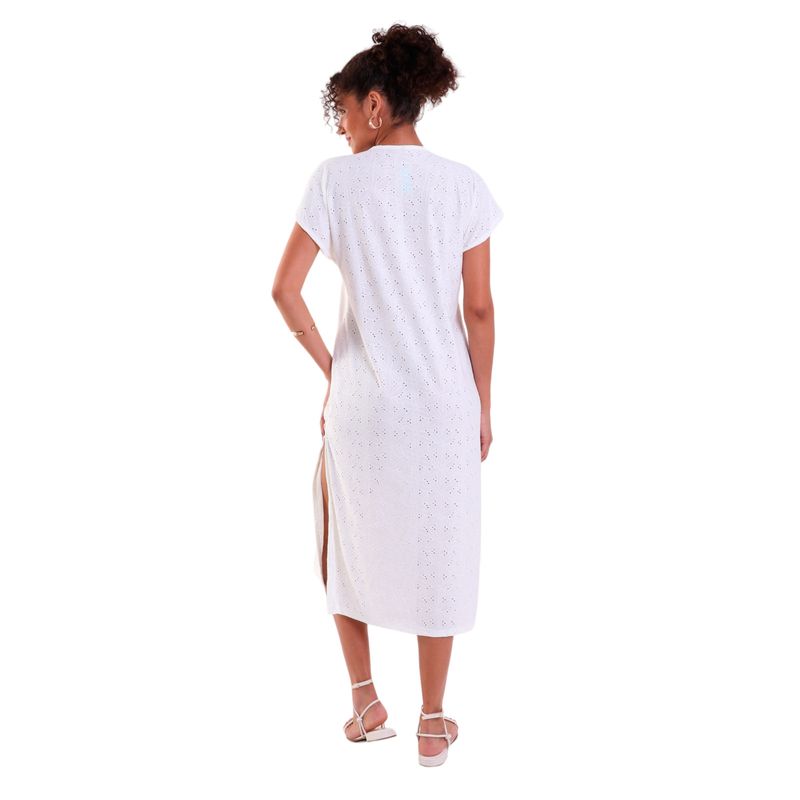 Vestido Decote V com Amarração e Fendas Laterais Laise