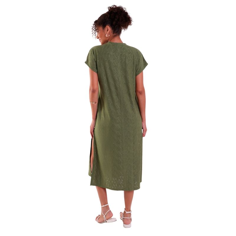 Vestido Decote V com Amarração e Fendas Laterais Laise