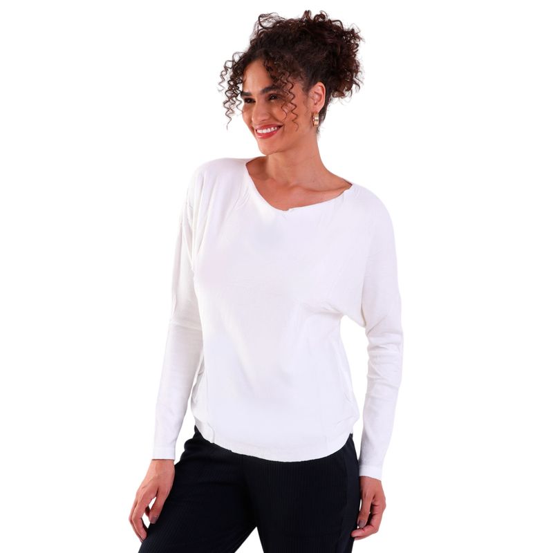 Blusa Feminina Manga Longa Gola Careca Tamanho Universal