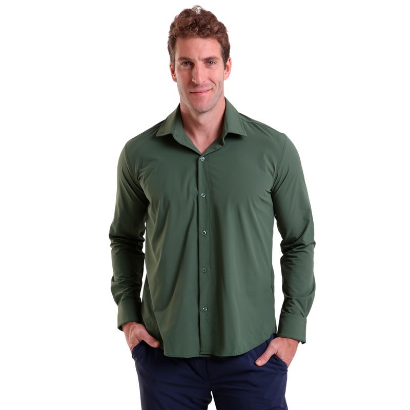 Camisa Social Microfibra Manga Longa Não Amassa