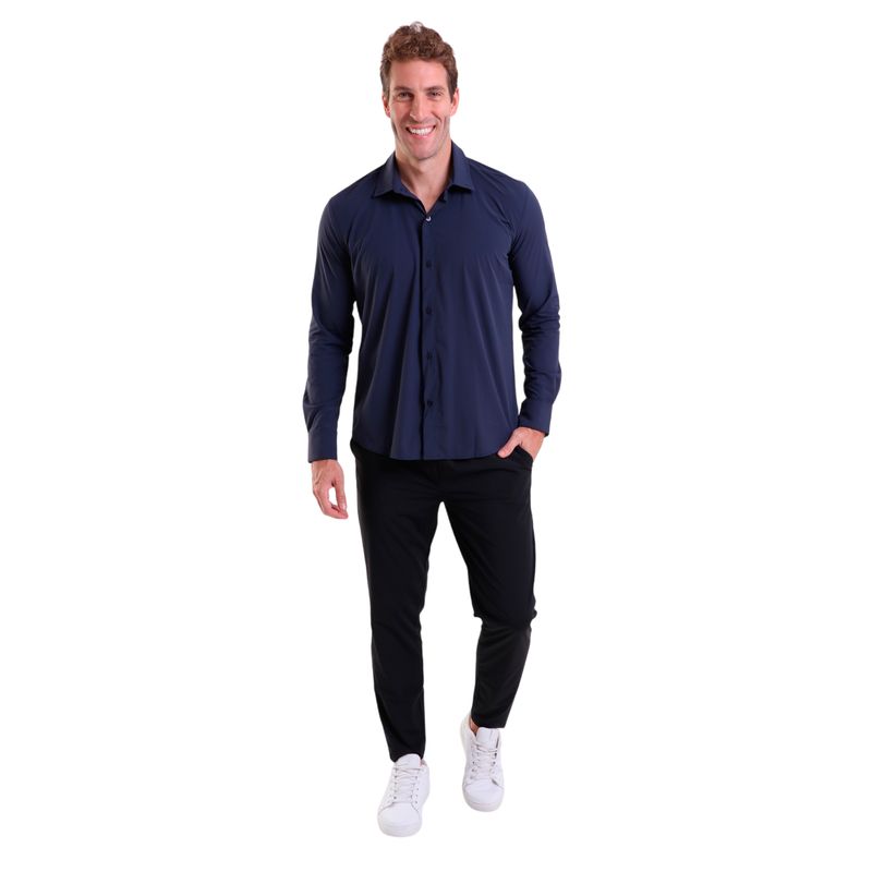 Camisa Social Microfibra Manga Longa Não Amassa