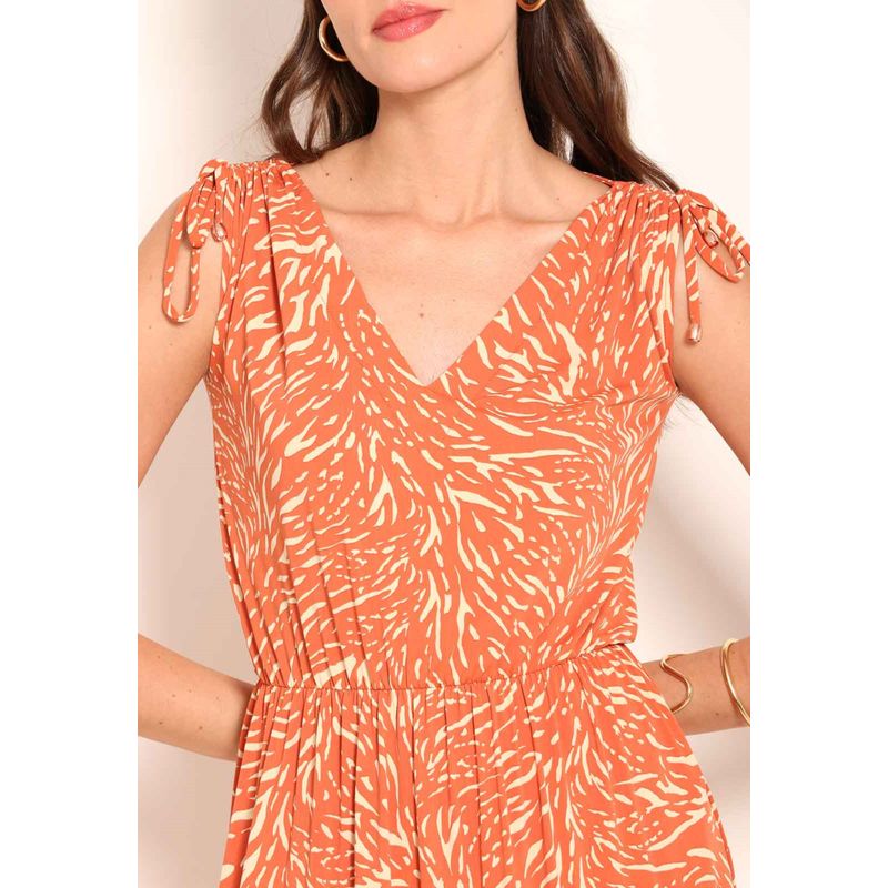 Vestido Longo Fluxy Duas Marias com Puxador no Ombro Pele