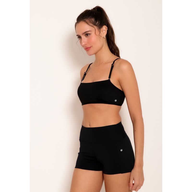 Short Tech Fitness Kelp com Bolsos Laterais