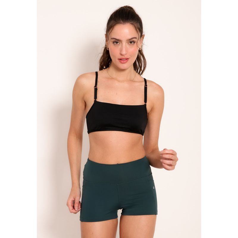 Short Tech Fitness Kelp com Bolsos Laterais