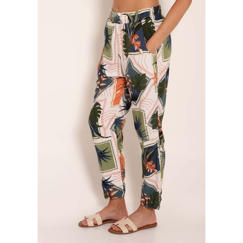 Calça Feminina Cenoura Universe Tropical Stamp