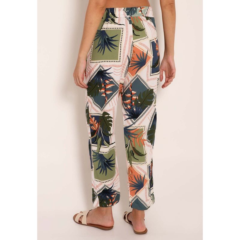 Calça Feminina Cenoura Universe Tropical Stamp