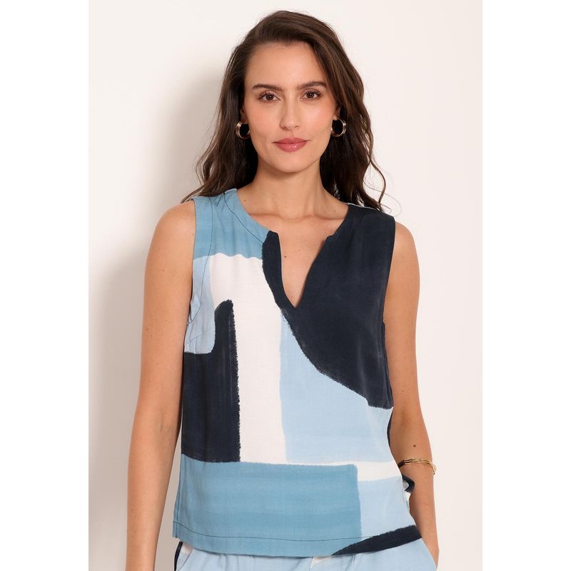 Regata Universe Decote V Com Fendas Laterias Blue Art