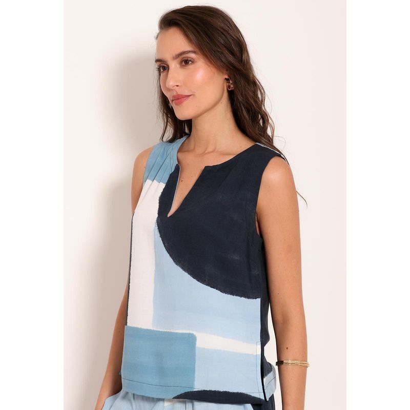 Regata Universe Decote V Com Fendas Laterias Blue Art