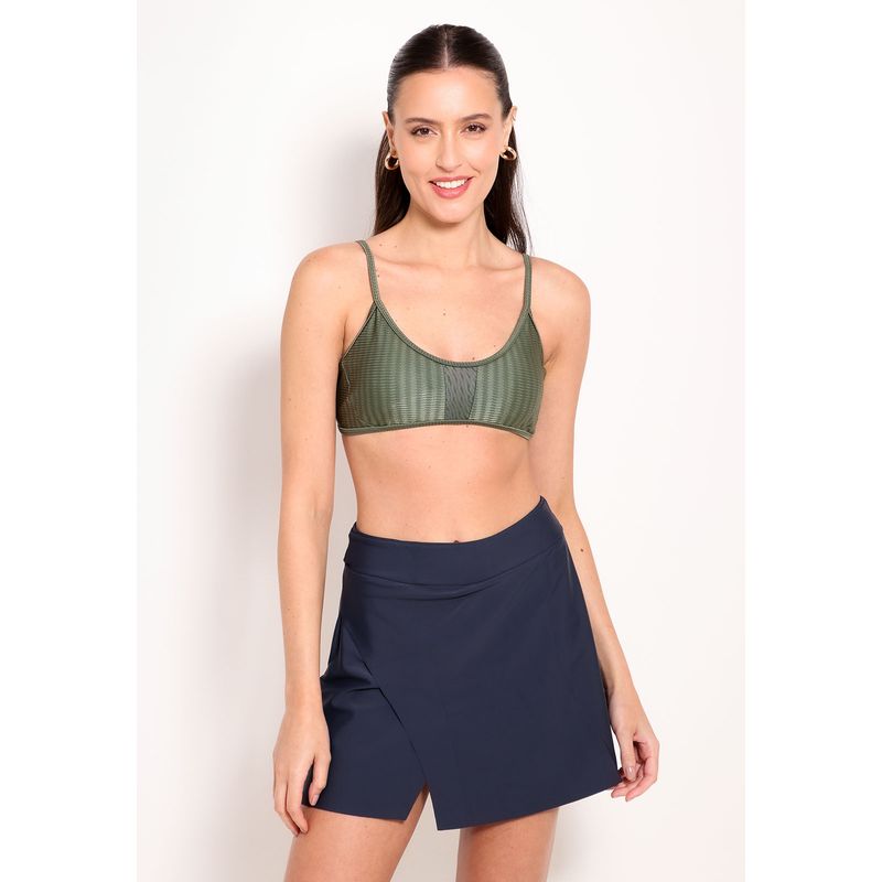 Short Saia Fitness Top Beach Corte À Fio