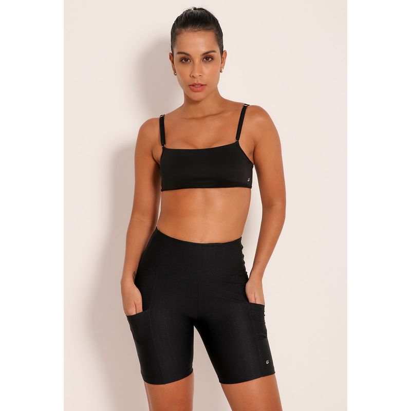 Bermuda Fitness Feminina Biker com Bolsos Laterais New Ikat