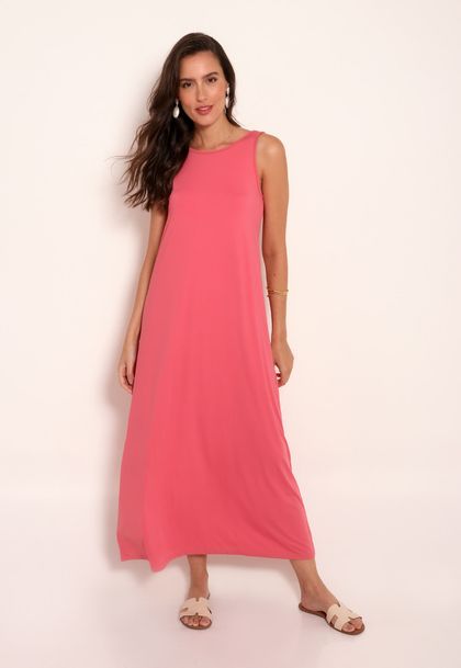 Vestido Fluxy Regata Decote Careca