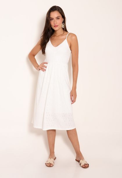 Vestido de Alça com Botões Traseiros Laise