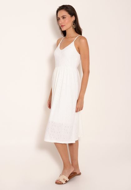 Vestido de Alça com Botões Traseiros Laise
