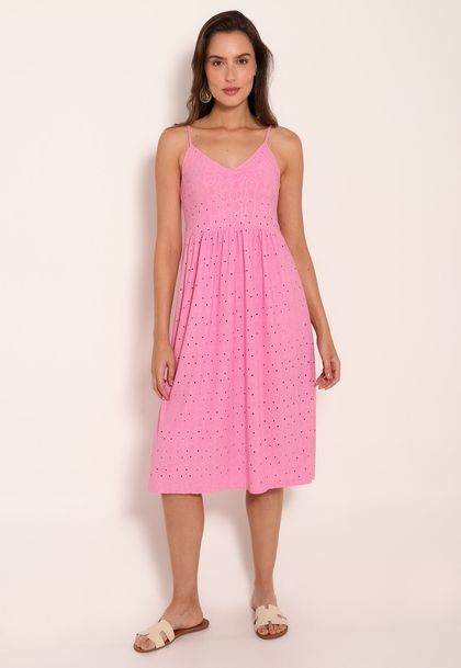 Vestido de Alça com Botões Traseiros Laise