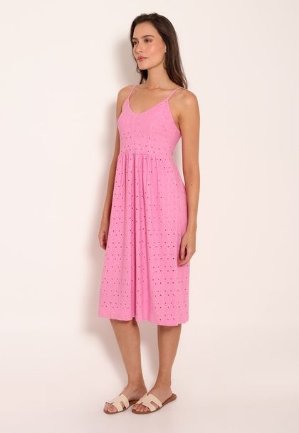 Vestido de Alça com Botões Traseiros Laise