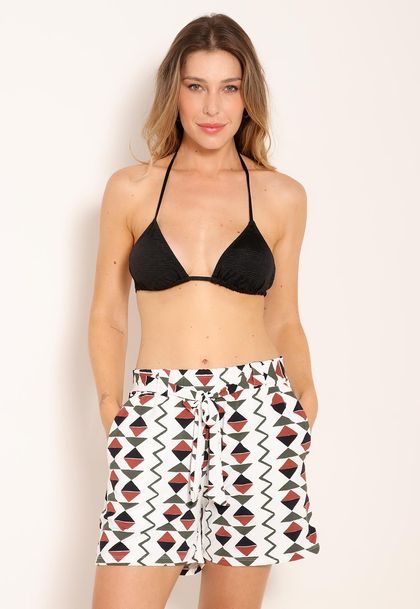 Shorts Feminino Fluxy Curto Com Cinto - Cardume