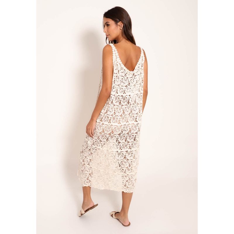 Vestido De Crochê Com Vazado Regata