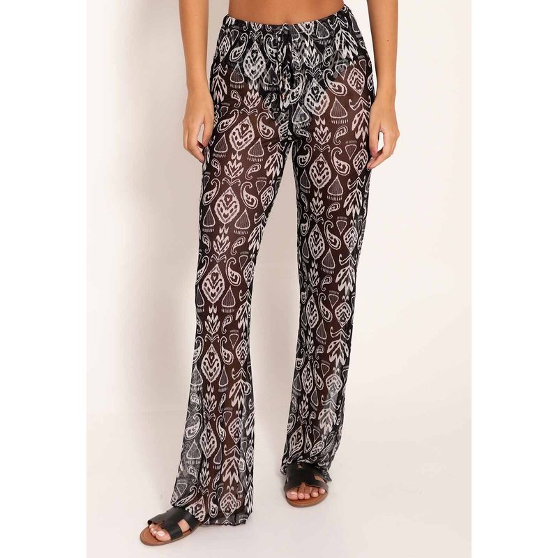 Calça Feminina Tule Reta Black Batik