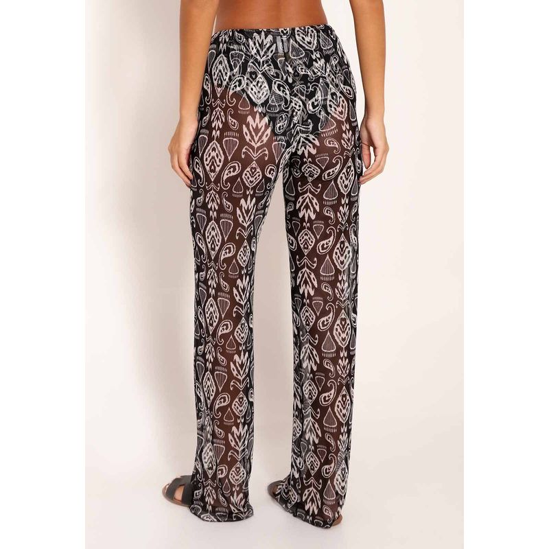 Calça Feminina Tule Reta Black Batik