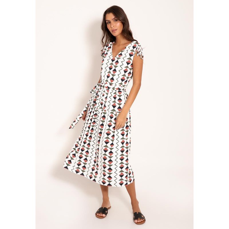 Vestido  Fluxy Duas Marias Com Puxador No Ombro Cardume