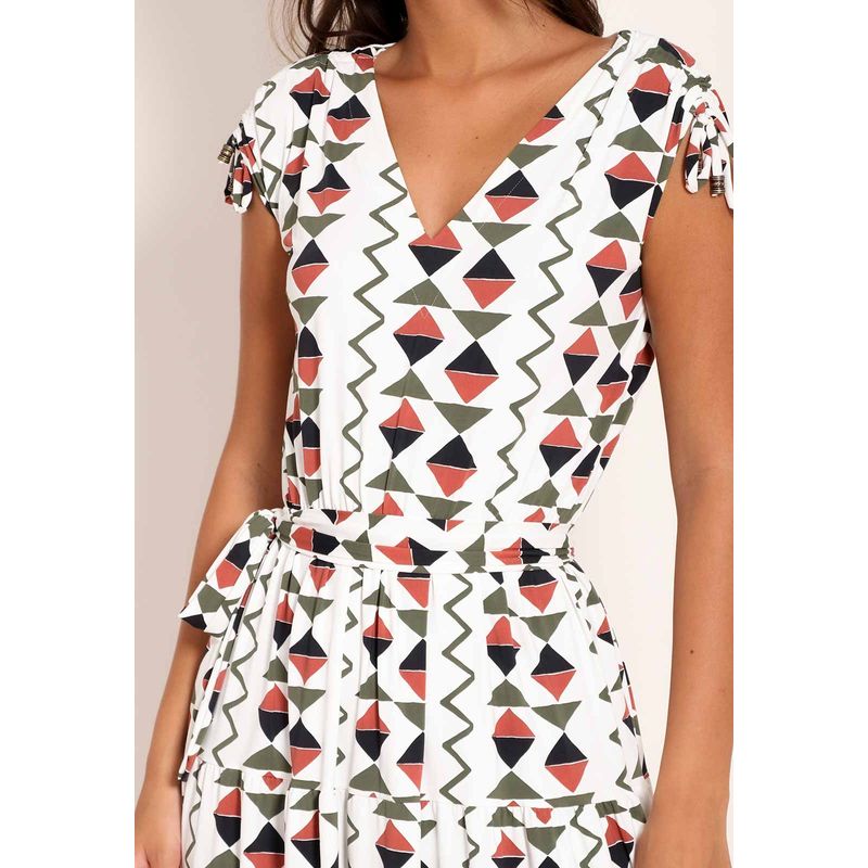 Vestido  Fluxy Duas Marias Com Puxador No Ombro Cardume