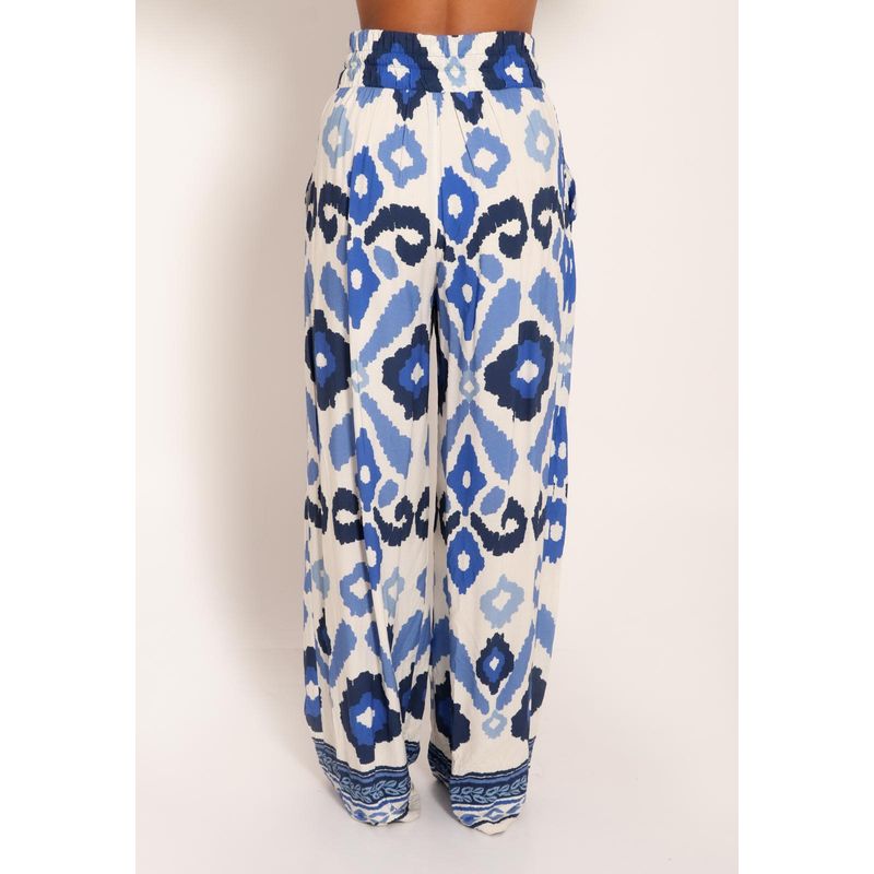 Calça Universe Pantalona com Bolsos Desejo Azul