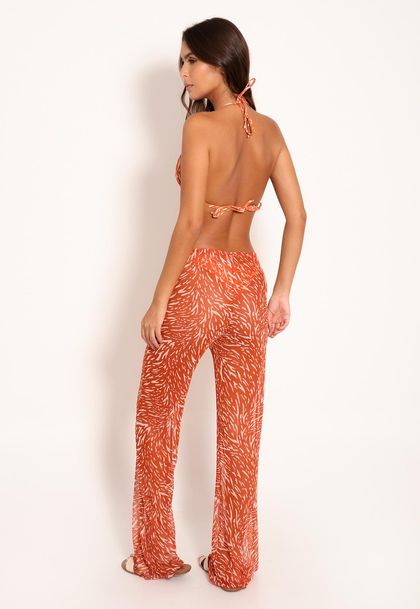 Calça Feminina Tule Reta Pele